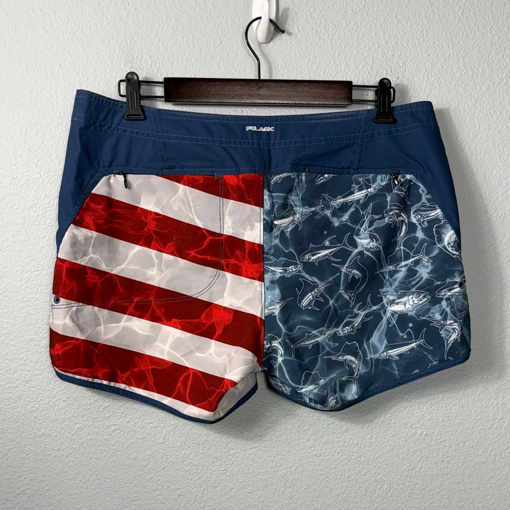 Pelagic Women's Moana American Flag Fishing Shorts - Picture 4 of 9